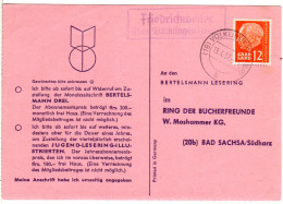 Saarland 1957, Landpost Stpl. FRIEDRICHWEILER über Völklingen Auf Karte M. 12 F. - Otros & Sin Clasificación