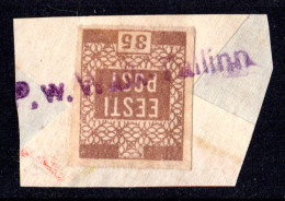 Estland, 35 Kop. Auf Briefstück M. Bahnpost Notstempel P.w. Walk-Tallinn - Estonia