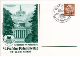 DR 1938, 3 Pf. Privat Ganzsache M. Stpl. Berlin Tag Der Briefmarke  - Lettres & Documents