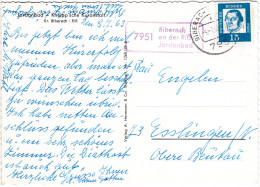 BRD 1963, Landpost Stpl. 7951 BIBERACH An Der Riß JORDANBAD Auf AK M. 15 Pf.  - Covers & Documents