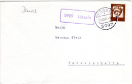 BRD 1962, Landpost Stpl. 5909 LÜTZELN Auf Brief M. 7 Pf. V. Bürbach - Storia Postale