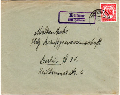 DR 1935, Landpost Stpl. WETTMAR über Hannover Auf Brief M. 12 Pf. Schiller - Briefe U. Dokumente