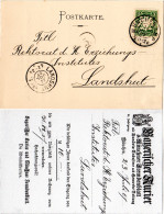 Bayern 1907, 5 Pf. Auf Zeitungs Karte Bayer. Kurier & Münchner Fremdenblatt - Sonstige & Ohne Zuordnung