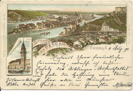 Passau, 1895 Gebr. Litho-AK M.  - Andere & Zonder Classificatie