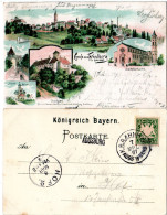 Gruss Aus Friedberg, 1897 M. Bahnpost U. Stationsstpl. AUGSBURG Gebr. Litho-AK  - Cartas & Documentos