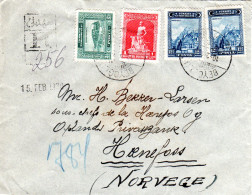 Türkei 1930, 4 Marken Auf Einschreiben Brief V. BEYOGLU N. Hönefoss, Norwegen - Covers & Documents