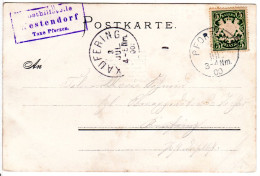 Bayern 1900, Posthilfstelle WESTENDORF Taxe Pforzen Auf Karte M. 5 Pf. - Cartas & Documentos