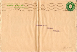 GB, 1/2d Privat Ganzsache Brief H. Morris, Loughborough Nach Finnland - Otros & Sin Clasificación