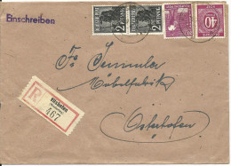 1947, Einschreiben Brief V. Vilshofen N. Osterhofen M. 4 Werten. - Lettres & Documents