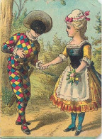 Véritable Chromolithographie : ARLEQUIN ET SA BELLE. - Autres & Non Classés