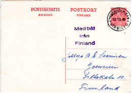 Finnland 1962, Med Bat Fran Finland U. Stockholm Auf Schiffspost Ganzsache - Sonstige & Ohne Zuordnung