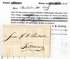 Bayern 1838, Fuhrmannsbrief V. München N. Tittmoning - Prefilatelia