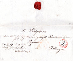 Bayern 1831, Roter Ovalstpl. VON ANSBACH Auf Post-Vorschuss Brief N. Oettingen - [Voorlopers