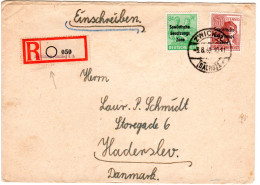 SBZ 1948, 60+84 Pf. Auf Einschreiben Brief V. Zwickau N. Haderslev Dänemark - Lettres & Documents