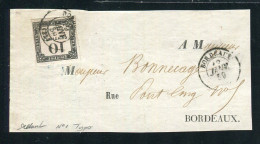Rare Lettre Devant De Lettre Locale De Bordeaux ( Janvier 1859 ) Avec Un N° 1 - 1849-1876: Periodo Clásico