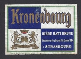 Etiquette De Bière Hatt Brune  -  Brasserie  Kronenbourg  à  Strasbourg (67) - Beer