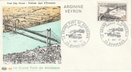 ///   FRANCE ///     ,premier Jour    -- AVIATION --   Premier Jour   Le Grand Pont De Bodeaux - 1970-1979