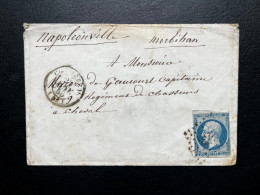 N°14 20c BLEU NAPOLEON SUR LETTRE / COMMERCY MEUSE POUR NAPOLEONVILLE MORBIHAN / 23 JANV 1855 / LSC - 1849-1876: Periodo Clásico