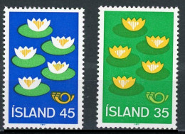 ISLANDIA 1977 - ICELAND - PROTECCION DEL ENTORNO - NENUFARES - YVERT 473/474** - Protección Del Medio Ambiente Y Del Clima