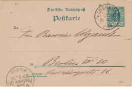 Ganzsache 5 Pfennig Reichspost - Losheim 1894 > Berlin PA 50 - Cartoline