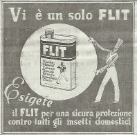 Vi è Un Solo FLIT - Pubblicità Del 1934 - Vintage Advertising - Werbung