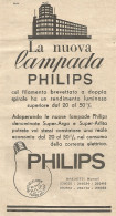 La Nuova Lampada PHILIPS - Pubblicità Del 1934 - Vintage Advertising - Werbung