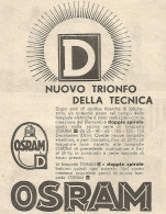 OSRAM - Nuovo Trionfo Della Tecnica - Pubblicità Del 1934 - Vintage Advert - Werbung