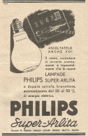 Lampade PHILIPS Super-Arlita - Pubblicità Del 1934 - Vintage Advertising - Werbung