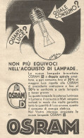 OSRAM - Non Più Equivoci Nell'acquisto Di Lampade - Pubblicità Del 1934 - Werbung