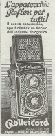 ROLLEICORD L'apparecchio Reflex Per Tutti - Pubblicità Del 1934 - Advert - Werbung