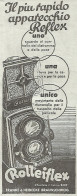 ROLLEIFLEX Il Più Rapido Apparecchio Reflex - Pubblicità Del 1934 - Advert - Werbung