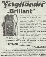 Voigtlander - Apparecchio Fotografico BRILLANT - Pubblicità Del 1934 - Ad - Werbung