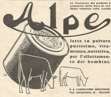 ALPE Latte In Polvere Per Bambini - Pubblicità Del 1934 - Vintage Advert - Werbung