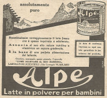 ALPE Latte In Polvere Per Bambini - Pubblicità Del 1934 - Vintage Advert - Werbung