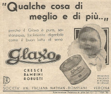 GLAXO Cresce Bambini Robusti - Pubblicità Del 1934 - Vintage Advertising - Werbung