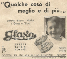 GLAXO Cresce Bambini Robusti - Pubblicità Del 1934 - Vintage Advertising - Werbung