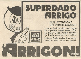 ARRIGONI - Super Dado Arrigo - Pubblicità Del 1934 - Vintage Advertising - Werbung