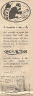 OVOMALTINA - Il Lavoro Cerebrale... - Pubblicità Del 1931 - Vintage Advert - Pubblicitari
