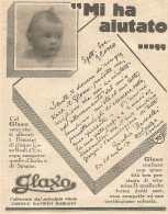 GLAXO - Mi Ha Aiutato... - Pubblicità Del 1931 - Vintage Advertising - Pubblicitari