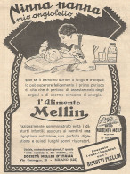 Alimento MELLIN - Ninna Nanna Mio Angioletto - Pubblicità Del 1931 - Ad - Werbung