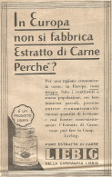 Estratto Di Carne LIEBIG - In Europa Non Si... - Pubblicità Del 1931 - Ad - Werbung