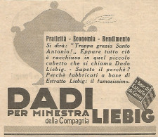 Dadi LIEBIG - Praticità... Economia... - Pubblicità Del 1931 - Vintage Ad - Werbung