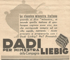 Dadi LIEBIG - La Classica Minestra Italiana... - Pubblicità Del 1931 - Ad - Werbung