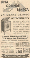 La Voce Del Padrone - Un Meraviglioso Apparecchio - Pubblicità Del 1931 - Werbung