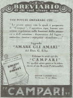 CAMPARI - Il Breviario - Voi Potete Imparare Che... - Pubblicità Del 1931 - Advertising