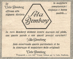 Calze Di Seta BEMBERG - Pubblicità Del 1930 - Vintage Advertising - Advertising