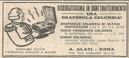 ALATI - Grafonola Columbia - Pubblicità Del 1930 - Vintage Advertising - Advertising