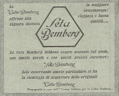 Calze Di Seta BEMBERG - Pubblicità Del 1930 - Vintage Advertising - Advertising