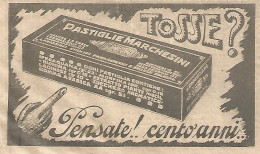 Tosse ? Pastiglie MARCHESINI - Pubblicità Del 1930 - Vintage Advertising - Advertising