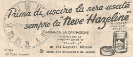 Crema HAZELINE - Pubblicità Del 1930 - Vintage Advertising - Advertising